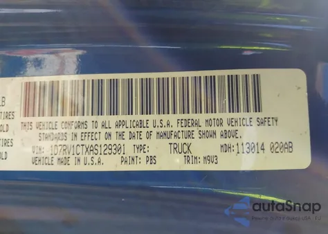 2010 Dodge Ram 1500 Slt/Sport/Trx z USA, uszkodzony, nr VIN 1D7RV1CTXAS129301